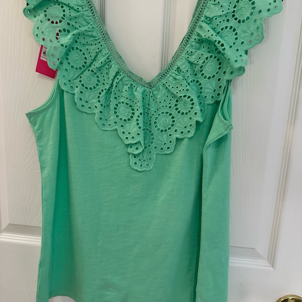Green Ruffled Women's Top